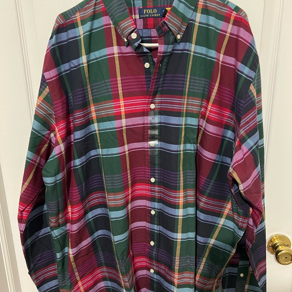 Polo by Ralph Lauren Men's Multicolor Plaid Button-Down Shirt 2XLT